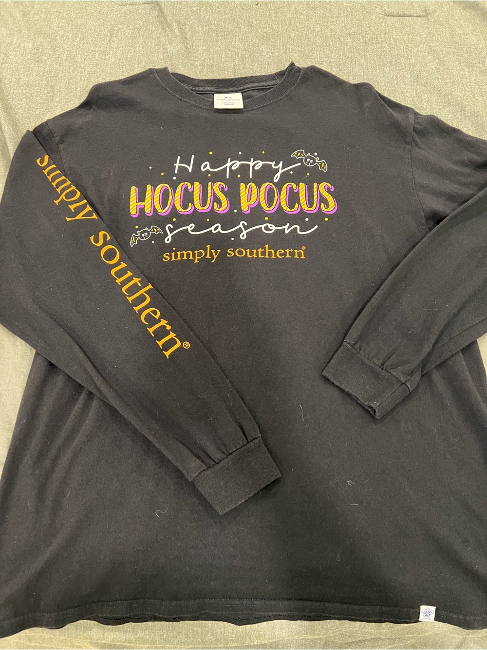 Simply Southern Black Graphic Crewneck Tee with Yellow and White Accents